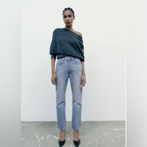 Zara high waisted ankle straight jeans